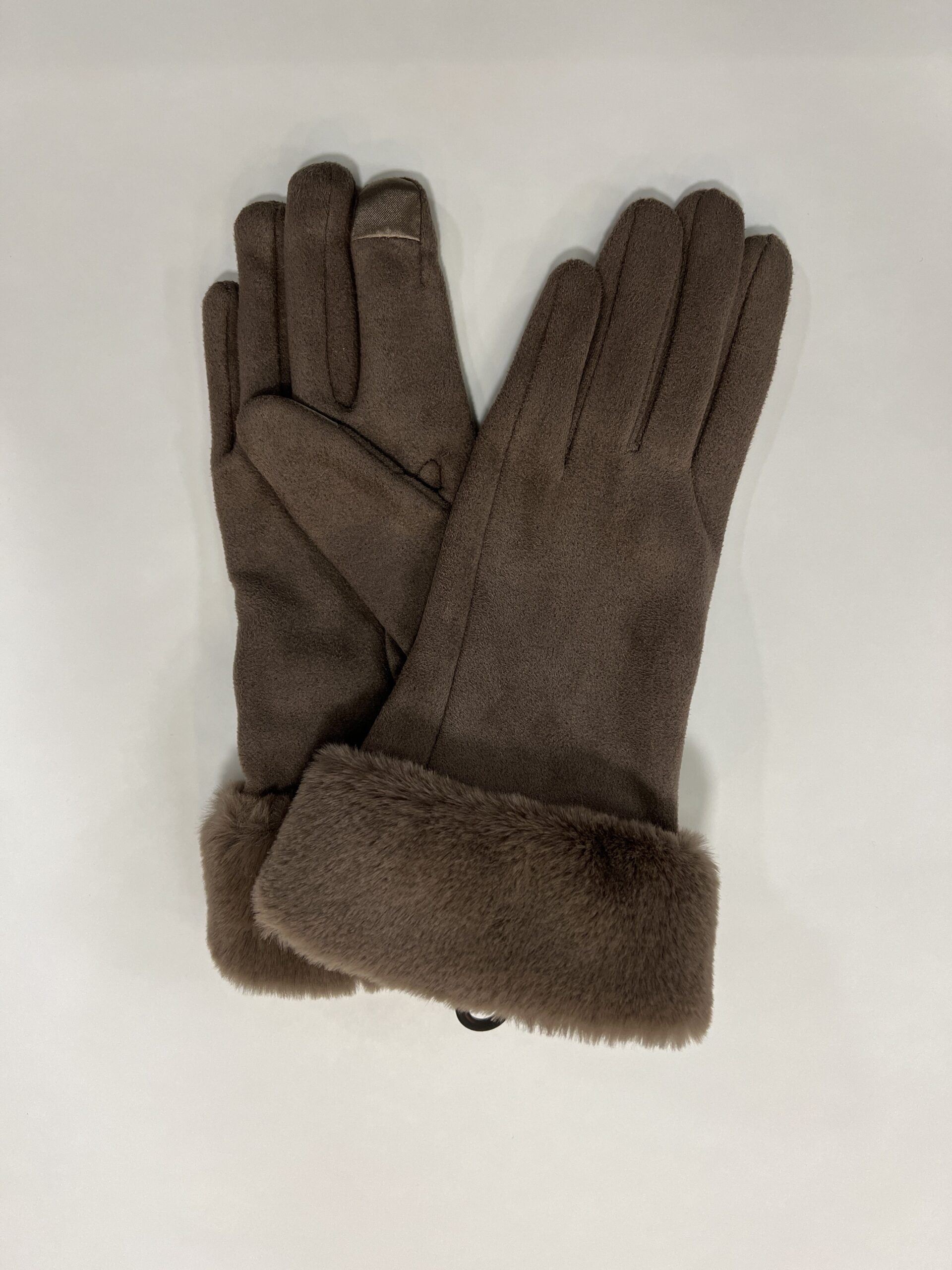 Lommers Handschoenen Faux Fur Taupe