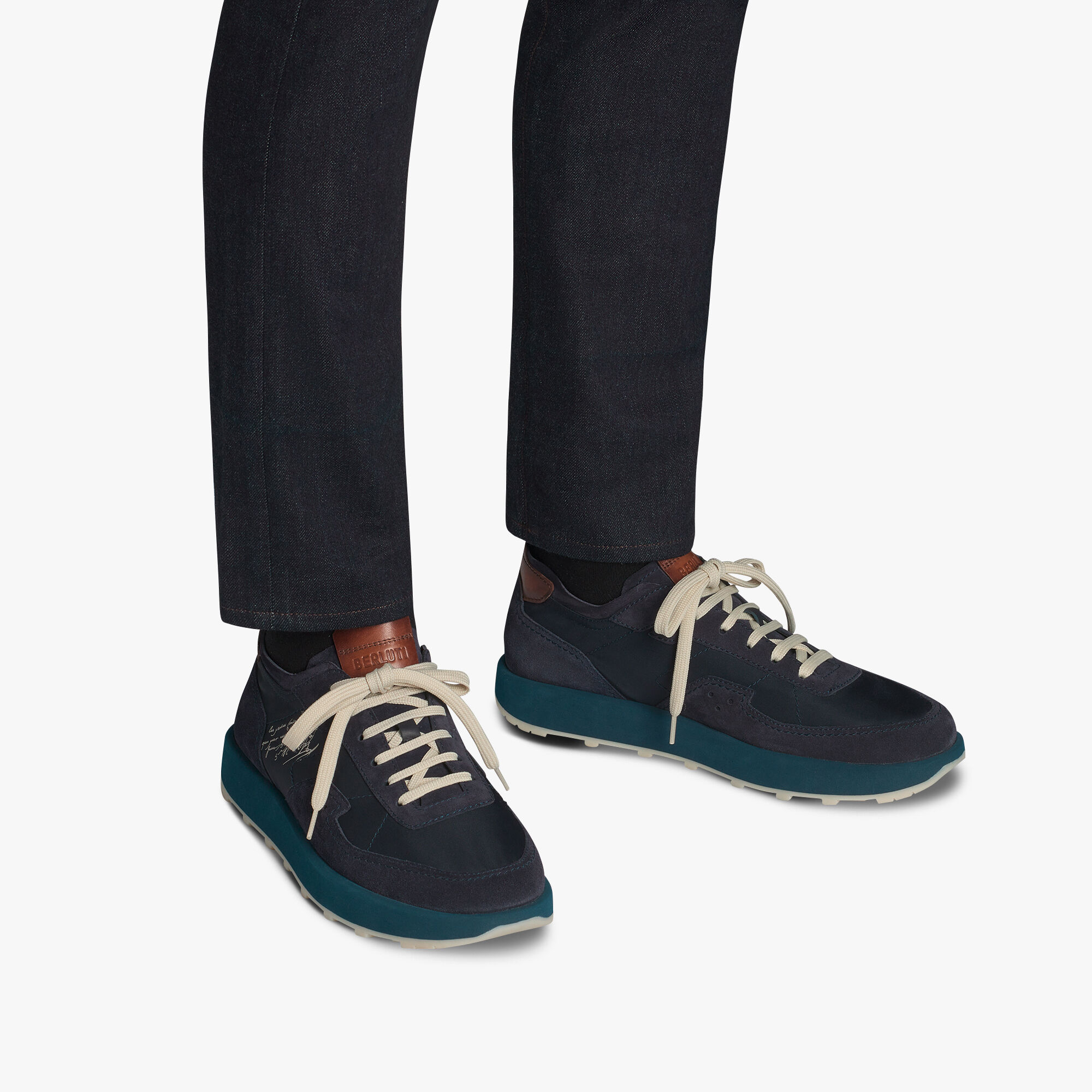 Sneaker Light Track En Veau Velours Et Nylon