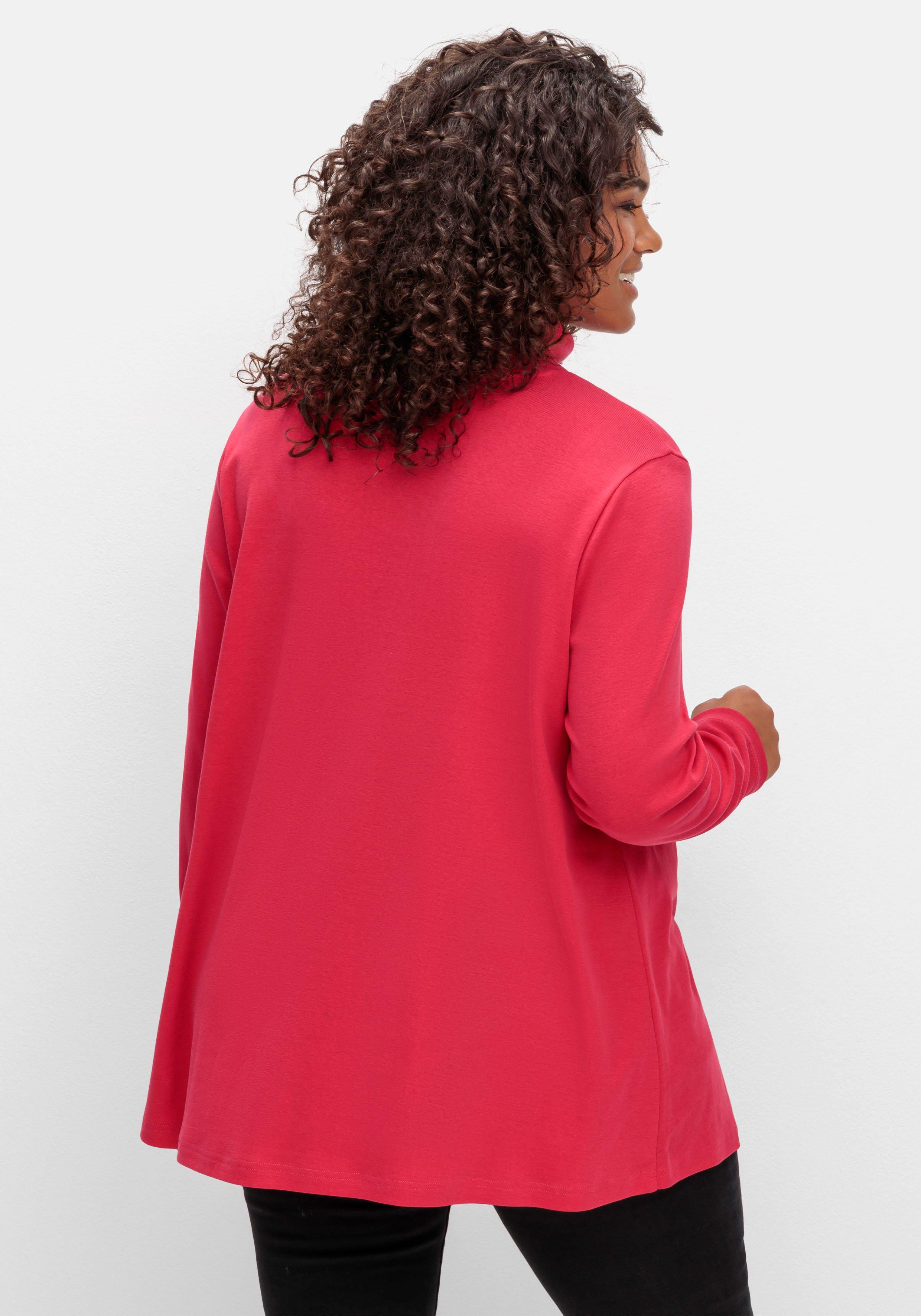 Langarmshirt mit Rollkragen, in A-Linie