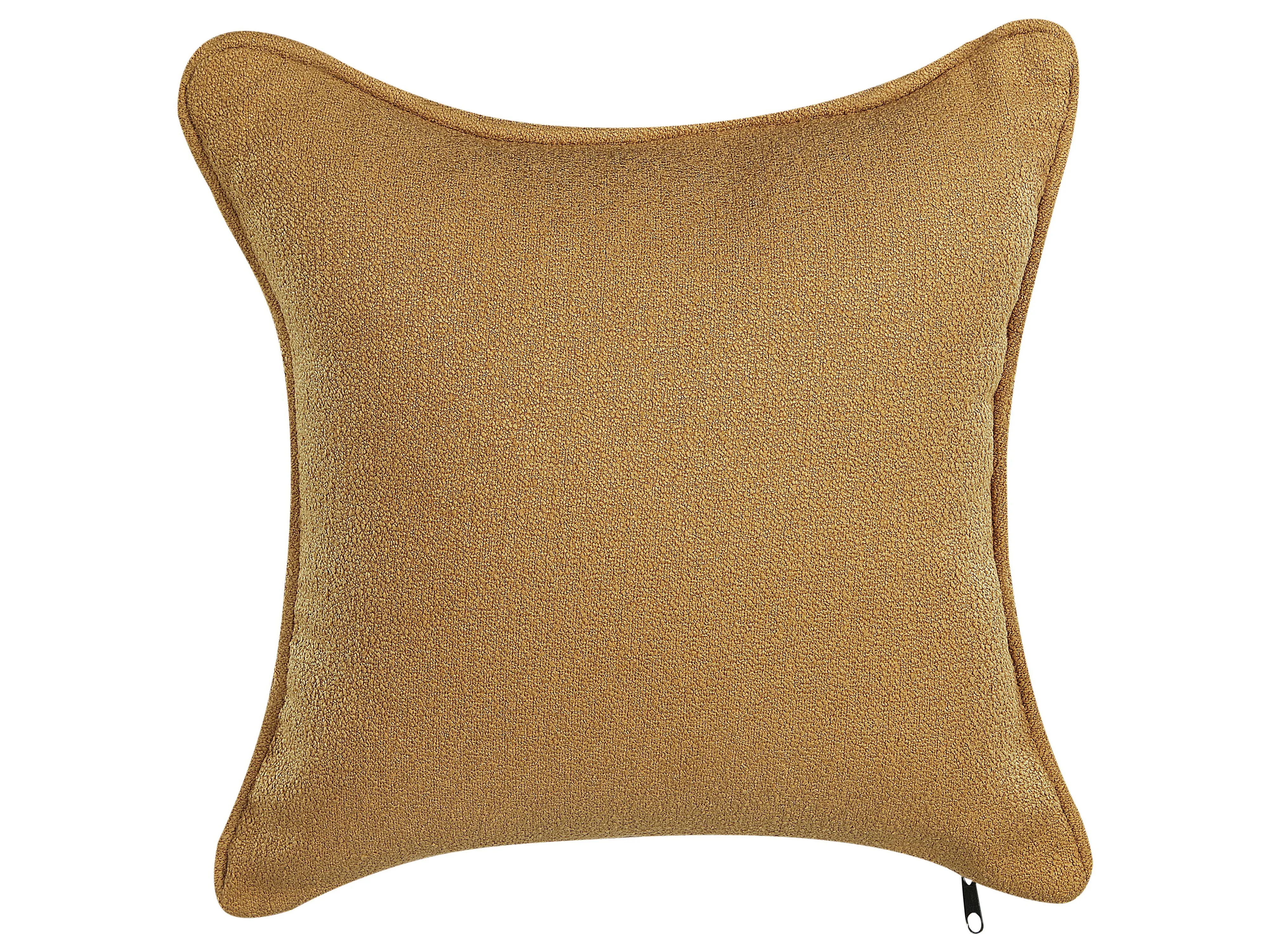 Linkszijdige chaise longue CHEVANNES Bouclé Mosterdgeel