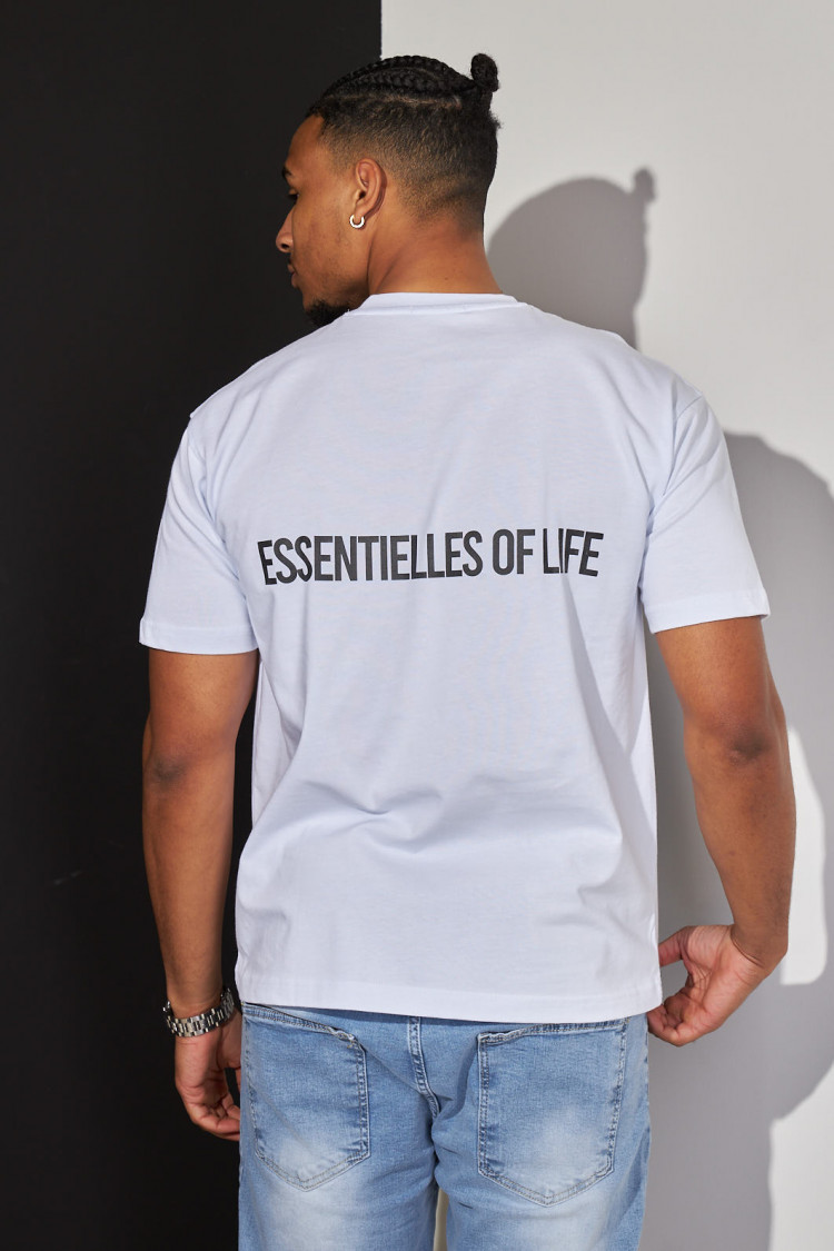 T-shirt large blanc à insciptions