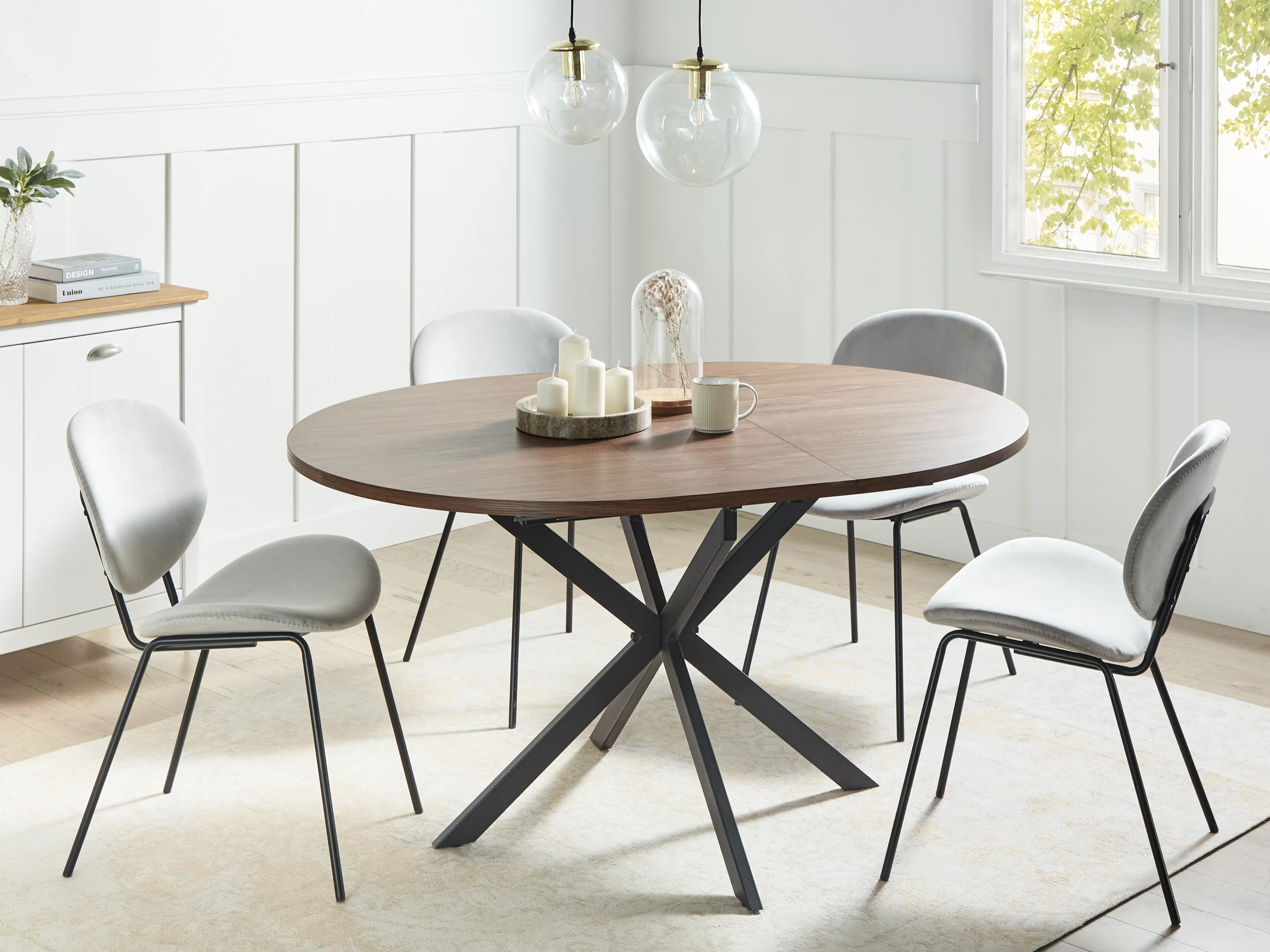 Eettafel uitschuifbaar FRIONA Donkerbruin 110 cm 110/140 cm