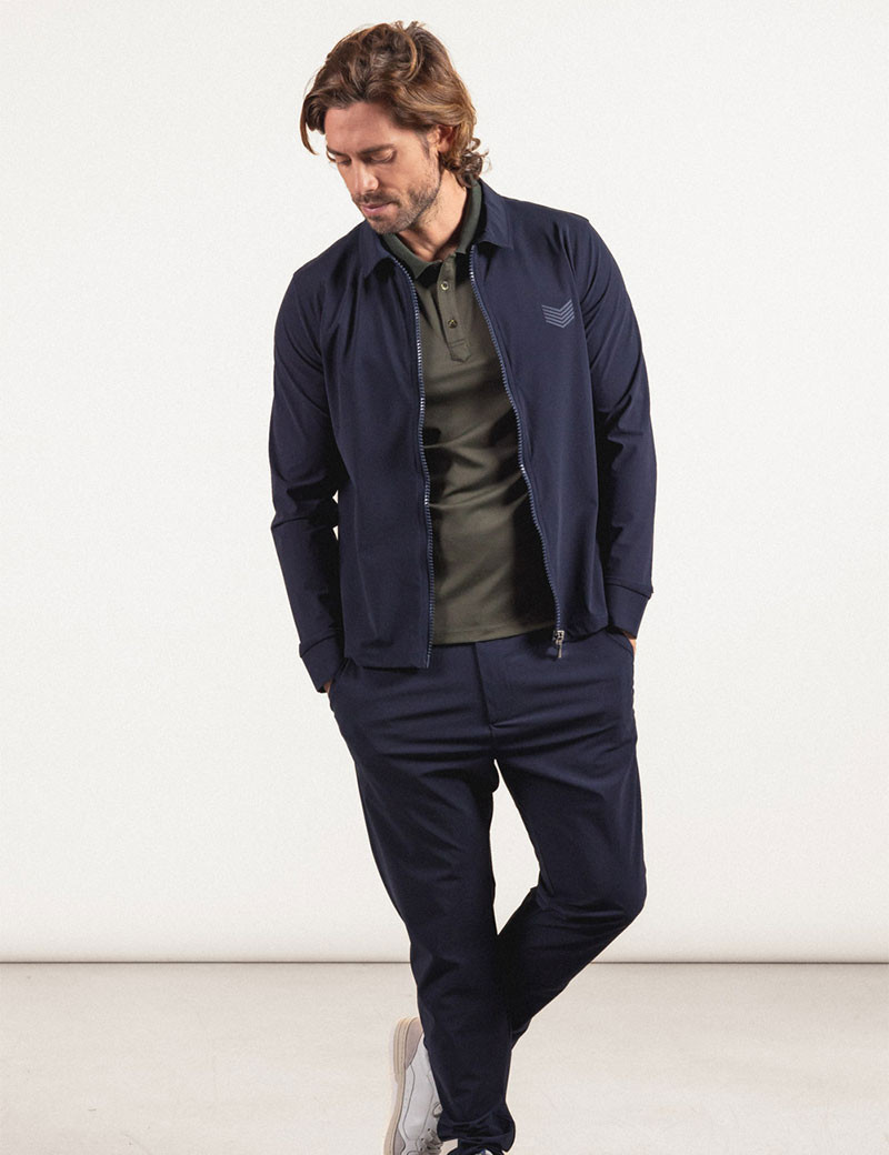 HBT BASICS | BILLY CHEMISE ZIPPÉE MARINE ANTHRACITE