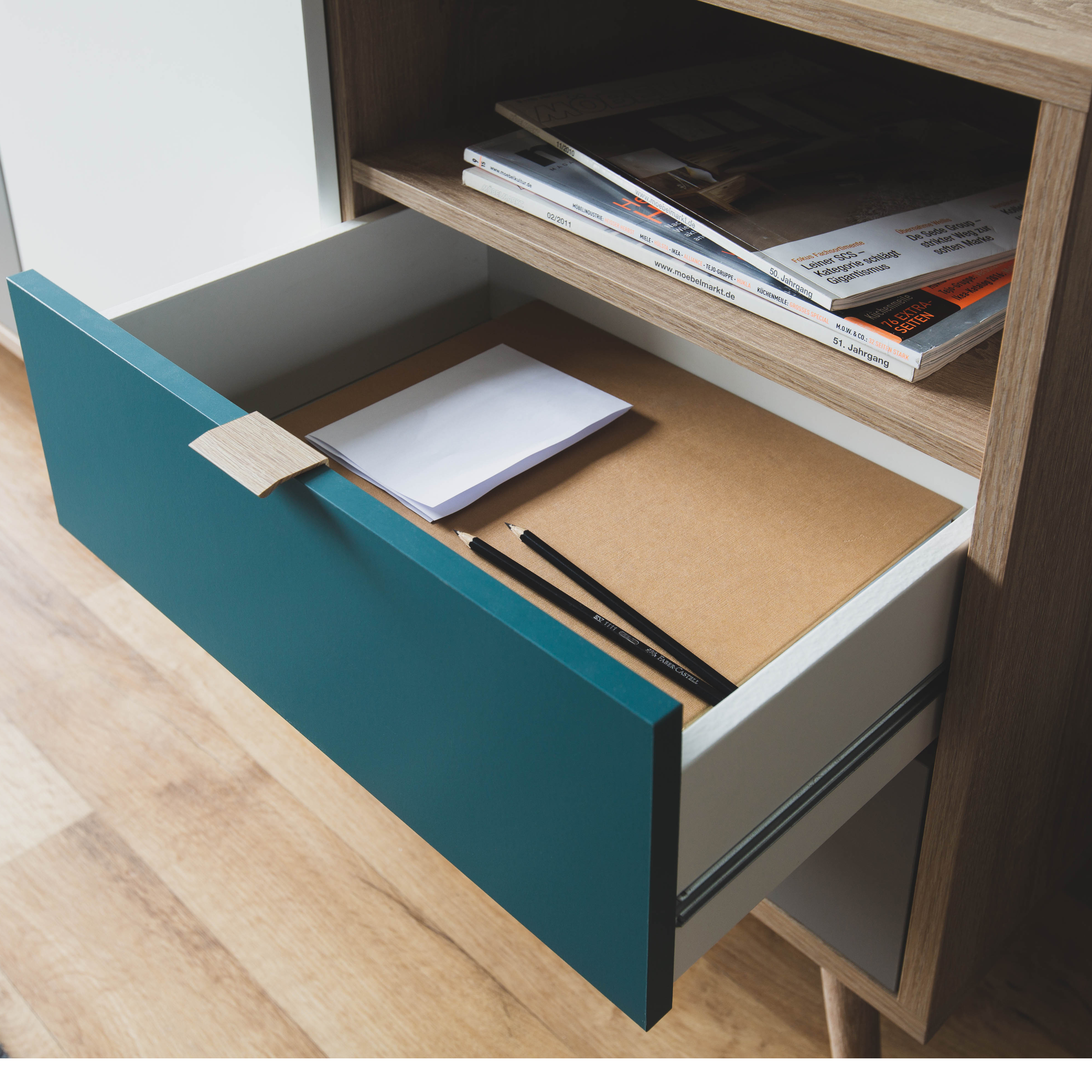 Sideboard CUBA - Sonoma Eiche - tricolor - 180 cm breit