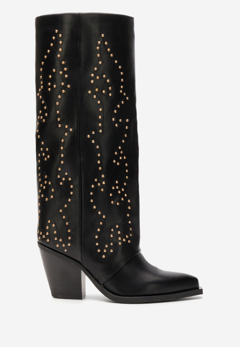Bottes à talon carré noires Arlindia