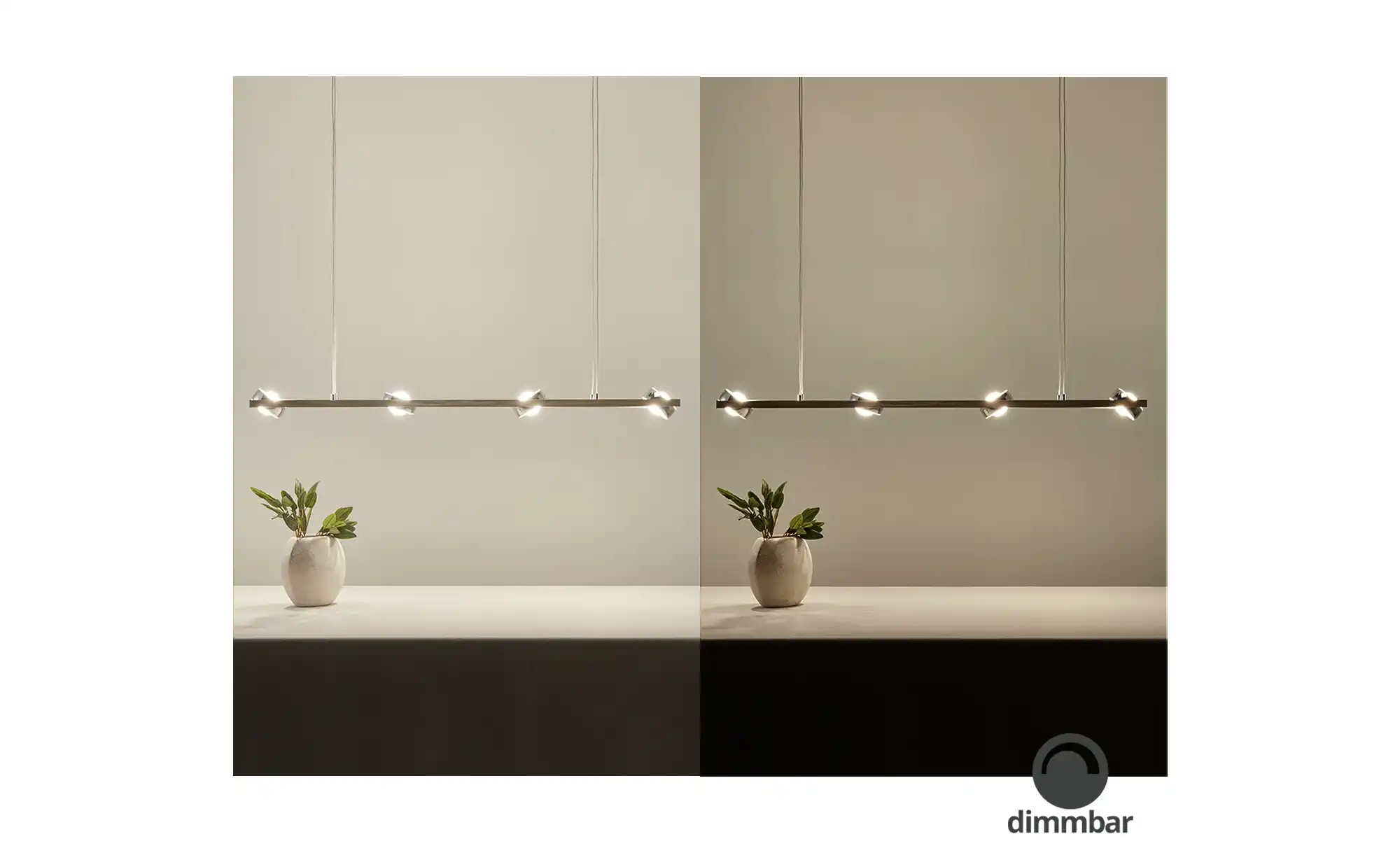 Paul Neuhaus Smart Home-Pendelleuchte, 8-flammig, Nickel matt