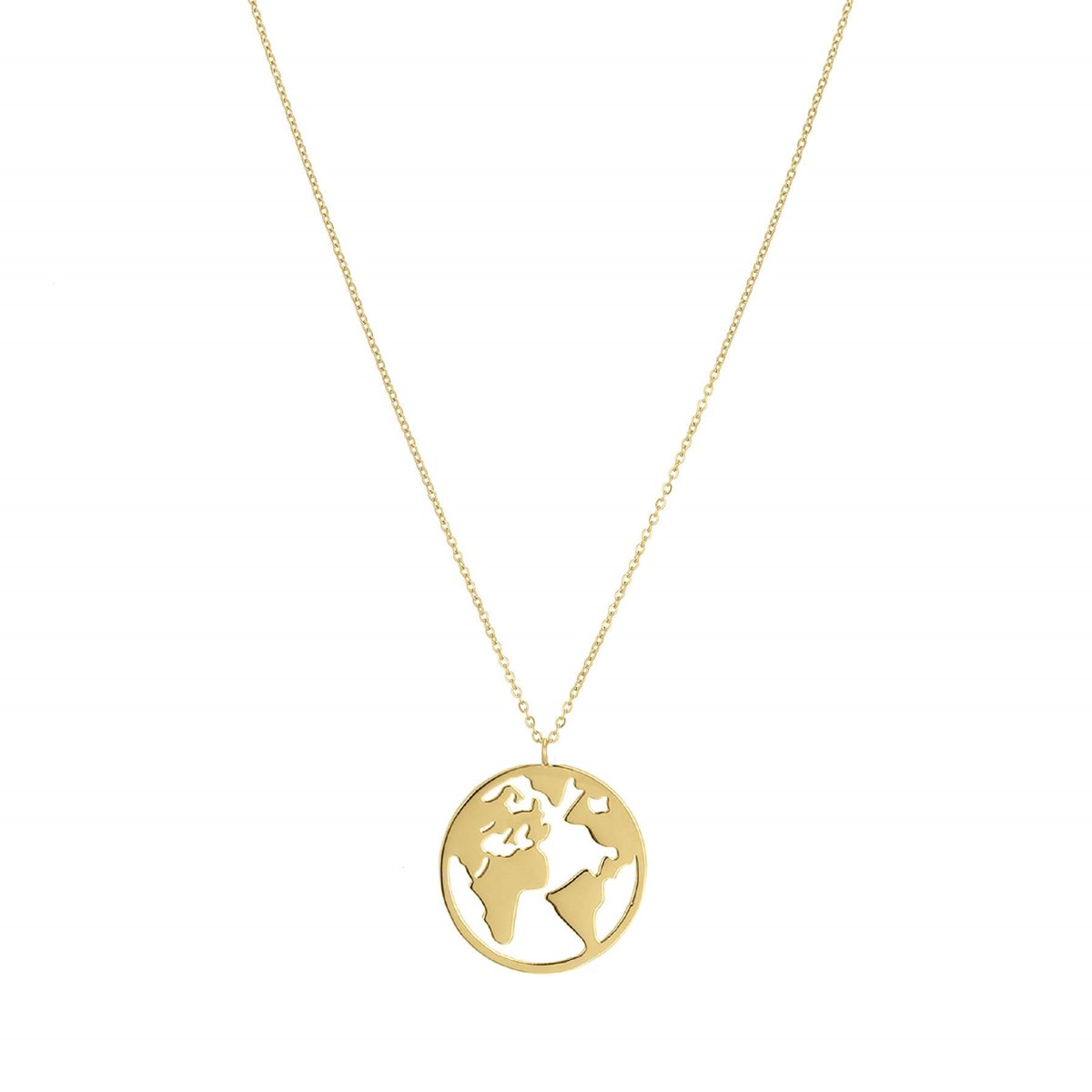 Collier Globe acier doré or