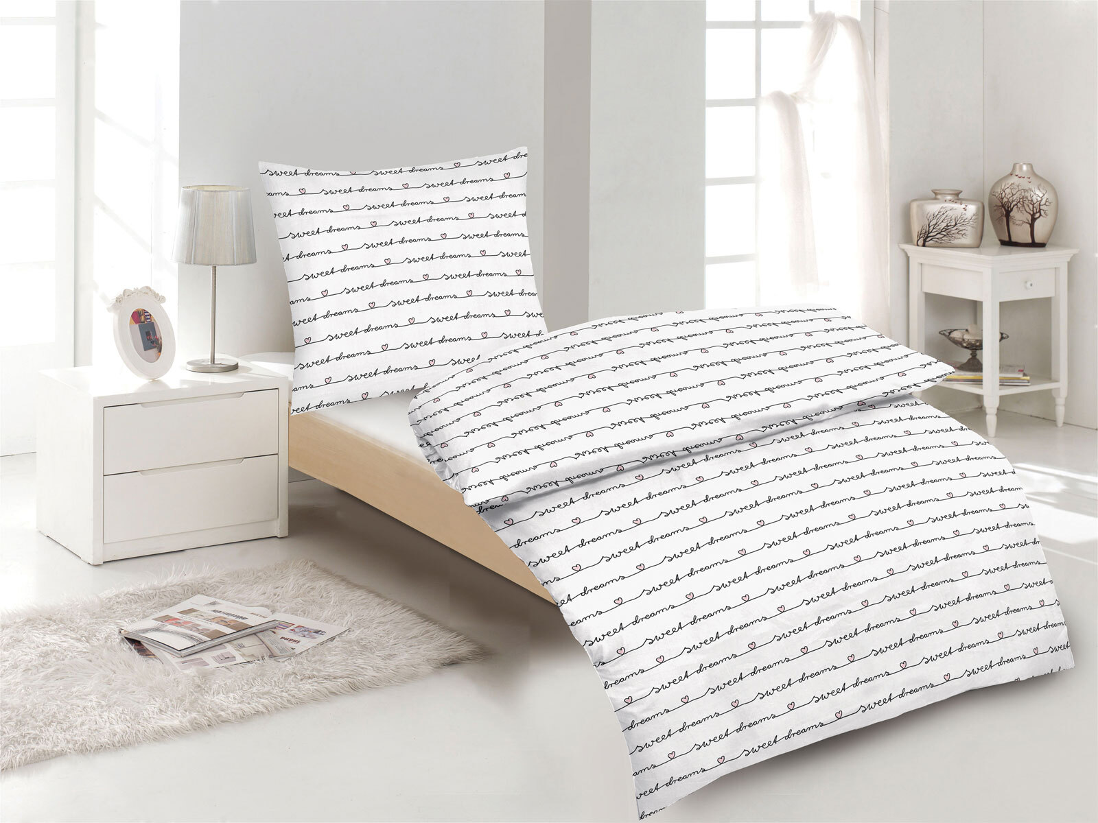 2er Set Microfaser Bettwäsche Sweety 135 x 200 cm