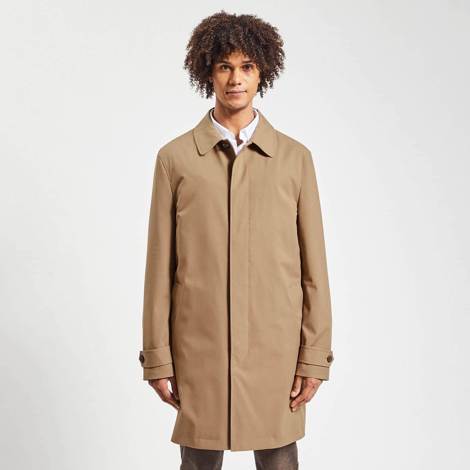 Trench col chemise avec doublure amovible Beige