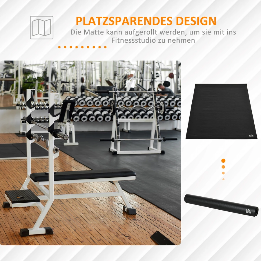 HOMCOM Fitnessmatte für Sportgeräte schwarz