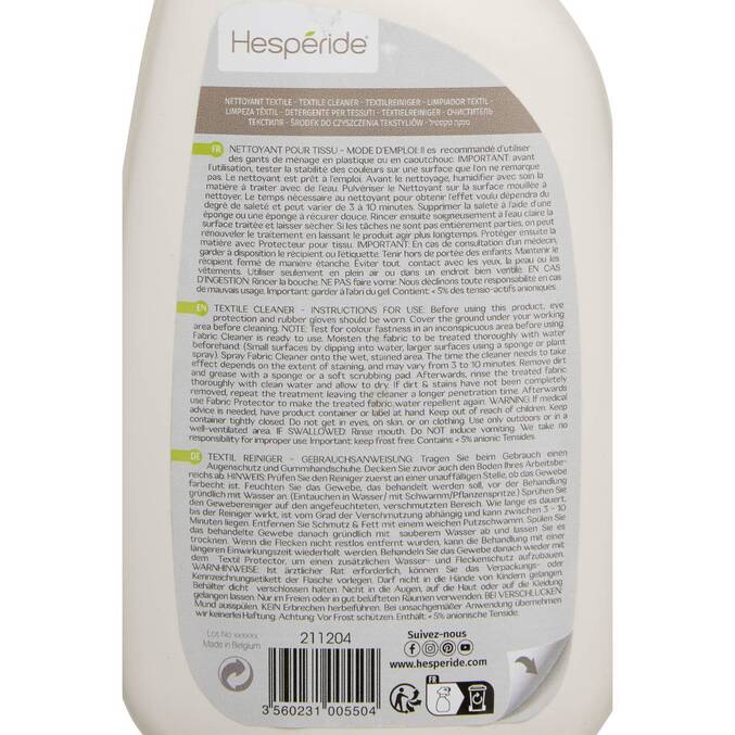 Nettoyant pour textile