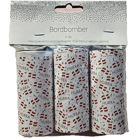 Salling bordbomber H: 10 cm 3-pak - Dannebrog