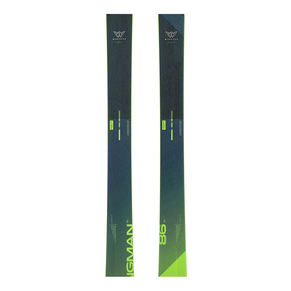 Elan WINGMAN 86 TI FUSION X + EMX 11.0 GW - Pack skis all mountain + Fixations Homme blue/green