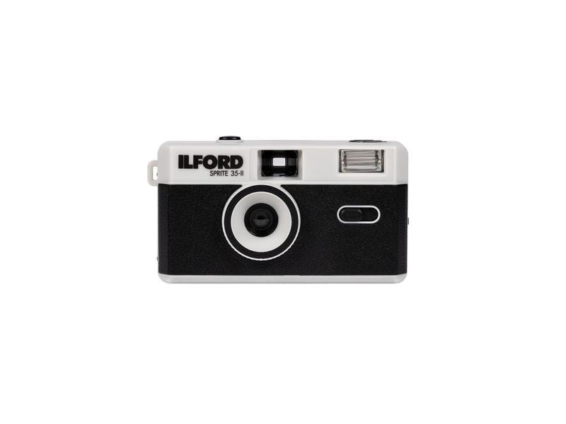 Ilford Analogkamera Sprite 35-II Black & Silver Kompaktkamera mit Blitz