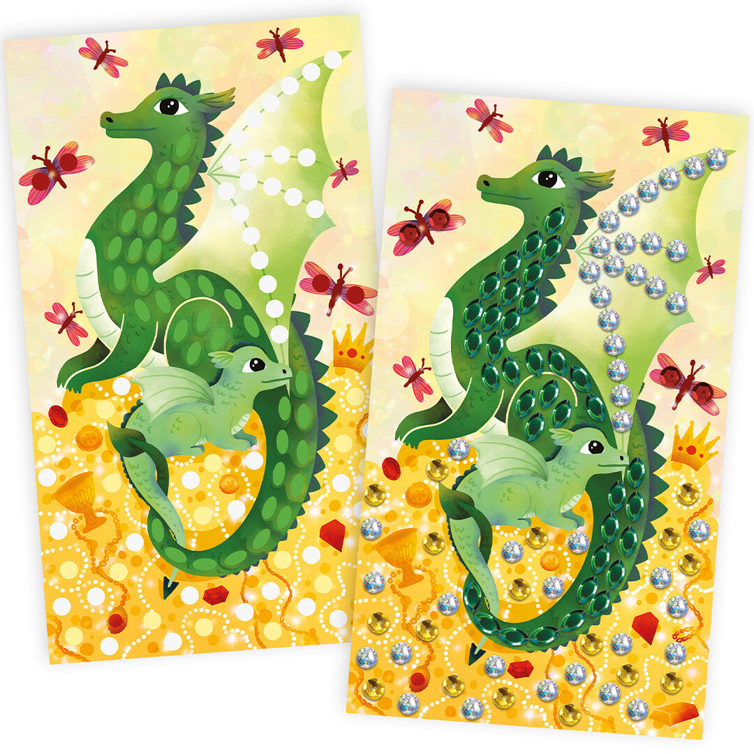 Janod knutselset glittersteentjes draken