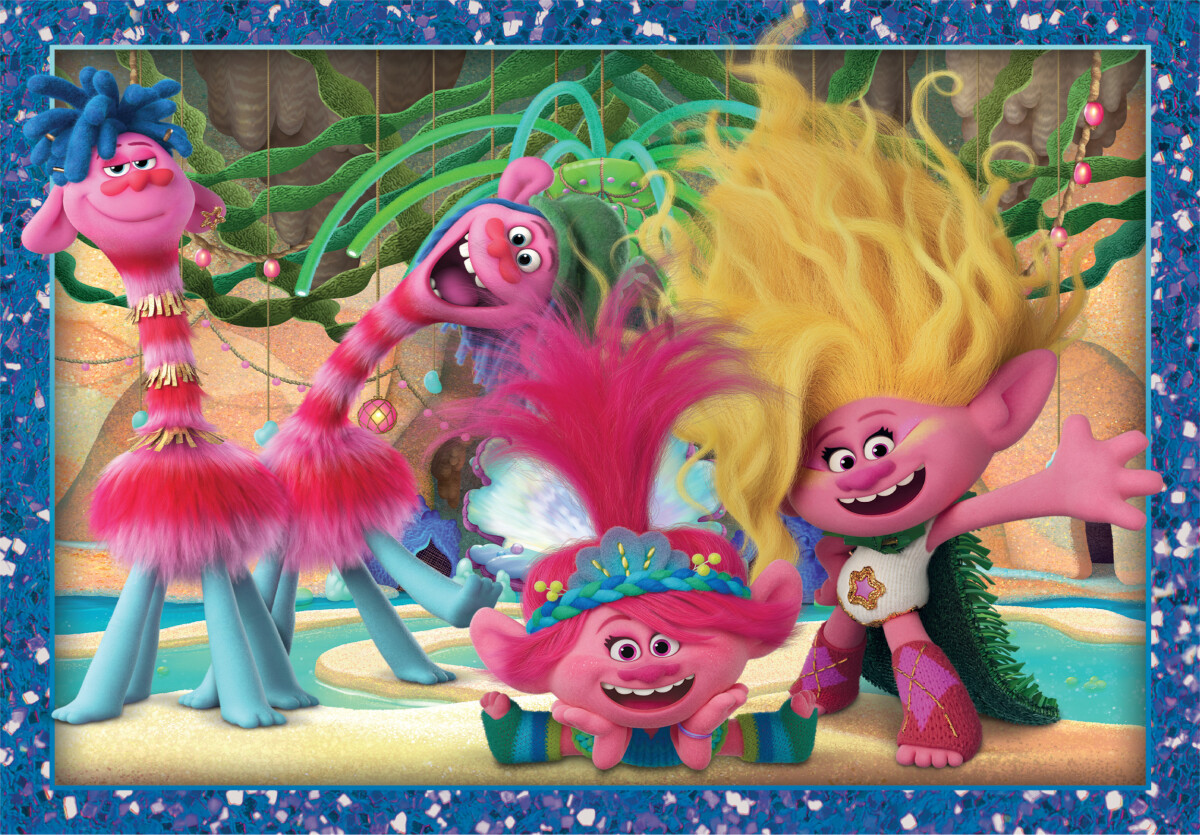 Clementoni Puslespil - Trolls - Super Color - 3X48 Brikker