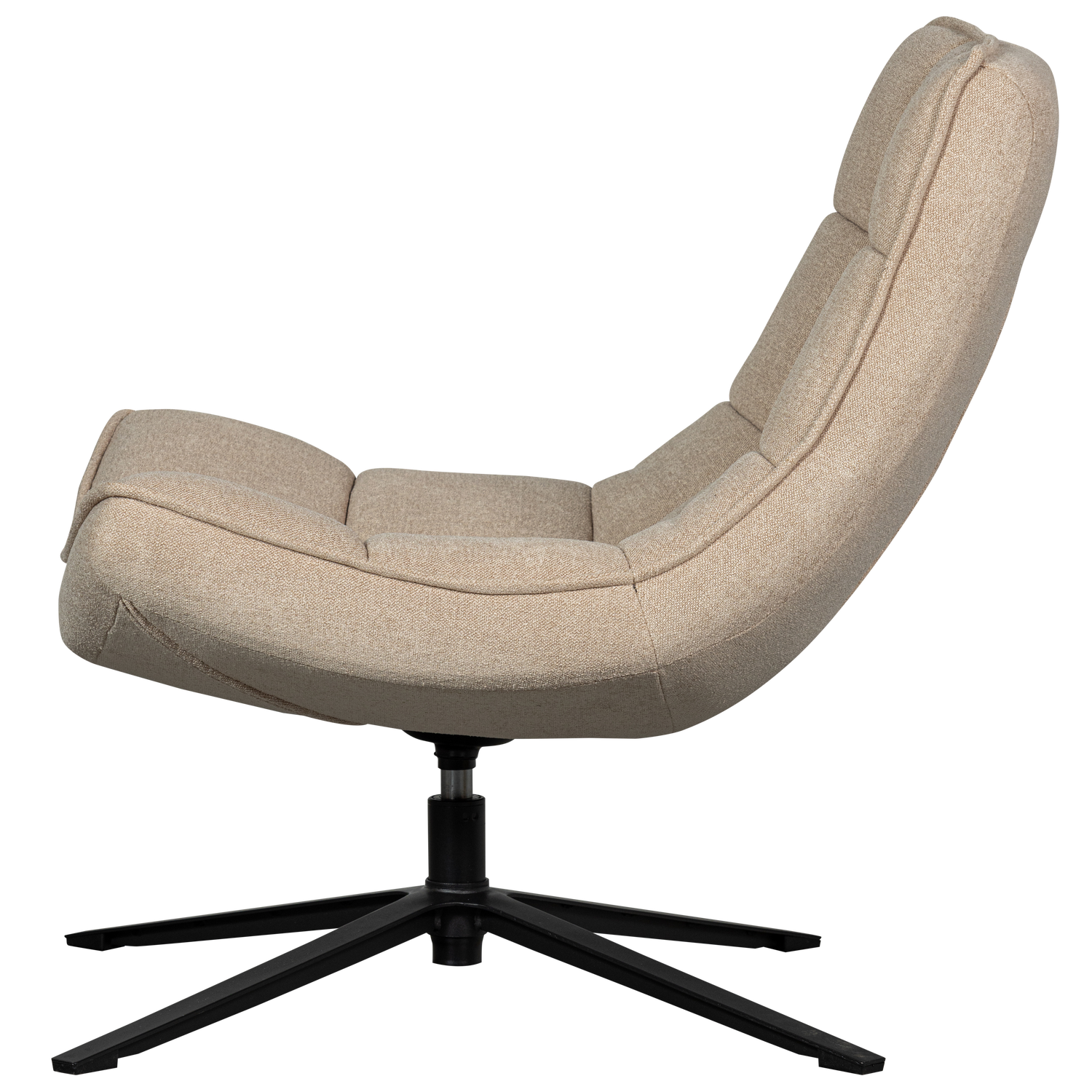 WOOOD Maudi Draaifauteuil - Polyester - Naturel - 84x74x86