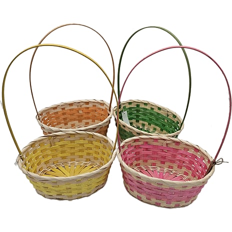 Påskekurv m. hank 10x24 cm - flere varianter - assorteret