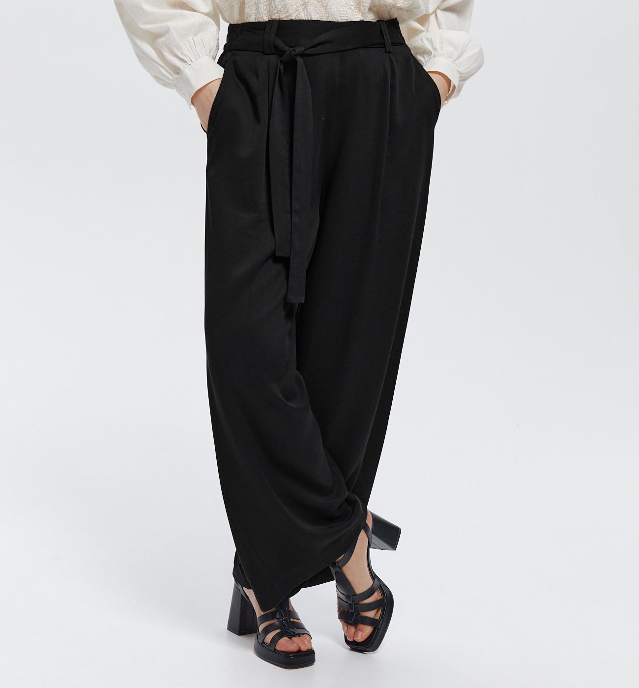 Pantalon large femme - Noir