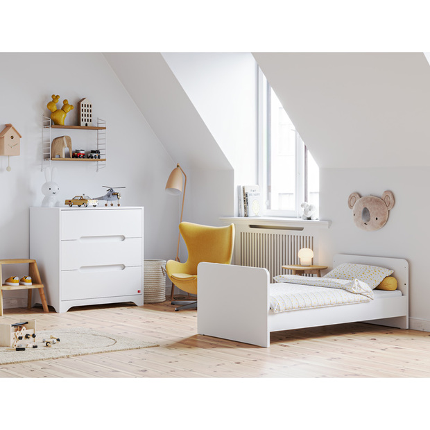 Chambre DUO Lit 70x140 cm + Commode OVA Blanc - VOX