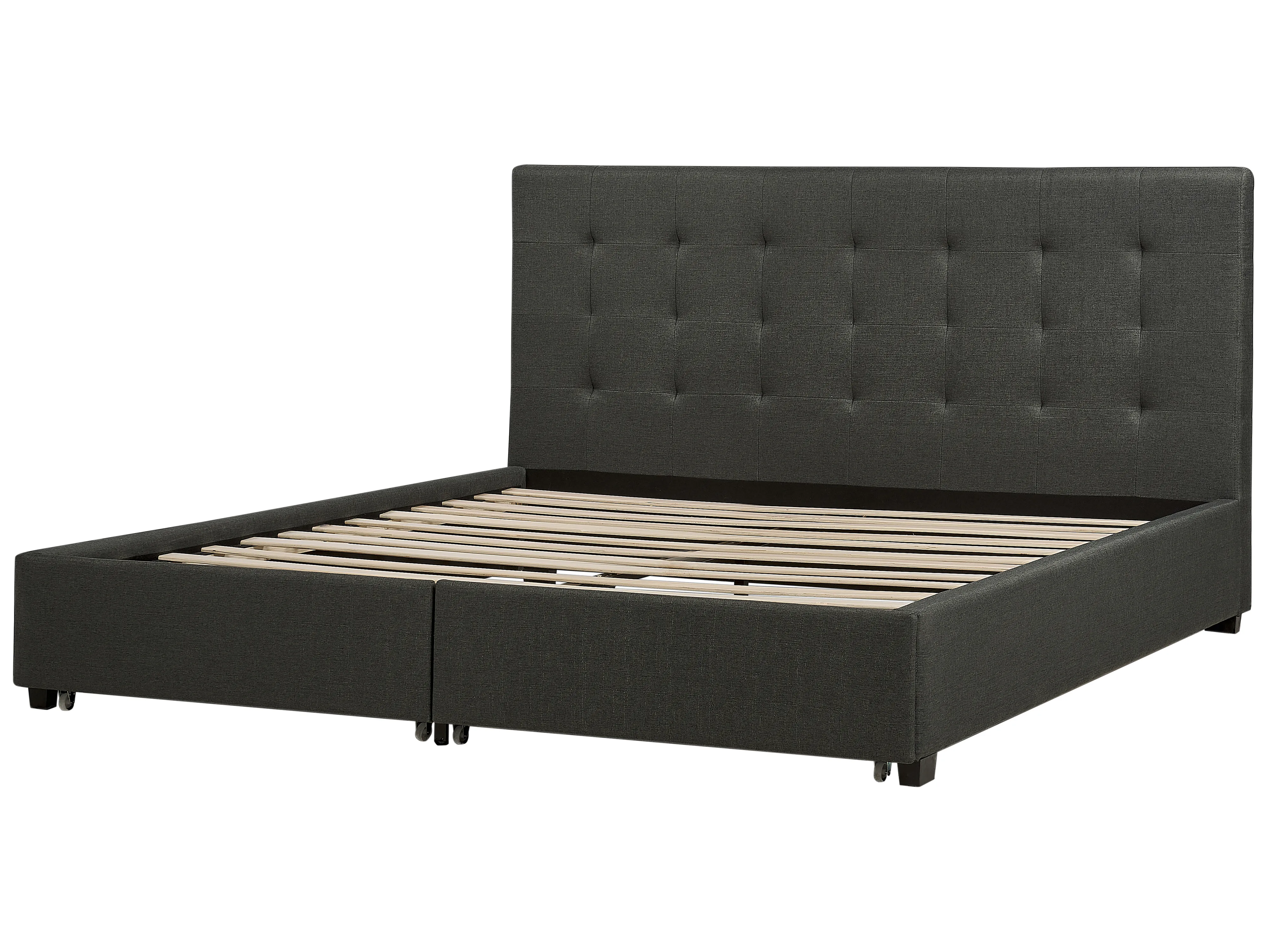 Bed met opbergladen Stof LA ROCHELLE 180 x 200 cm Donkergrijs