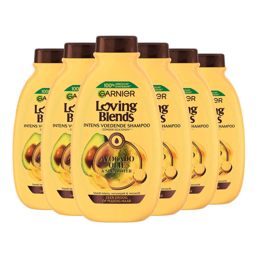 Prachtig mooi haarAvocado Olie & Karité Boter shampoo - 6 x 300 ml - voordeelverpakking