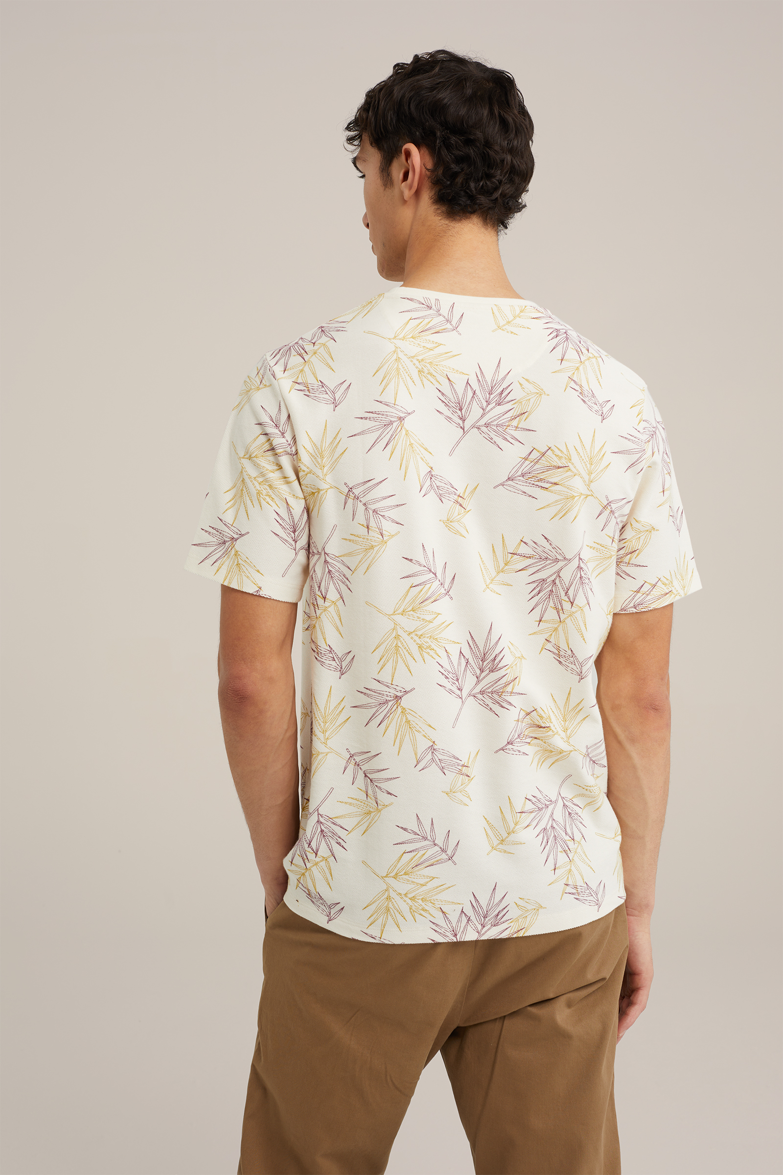T-shirt met dessin WE Fashion Gebroken wit