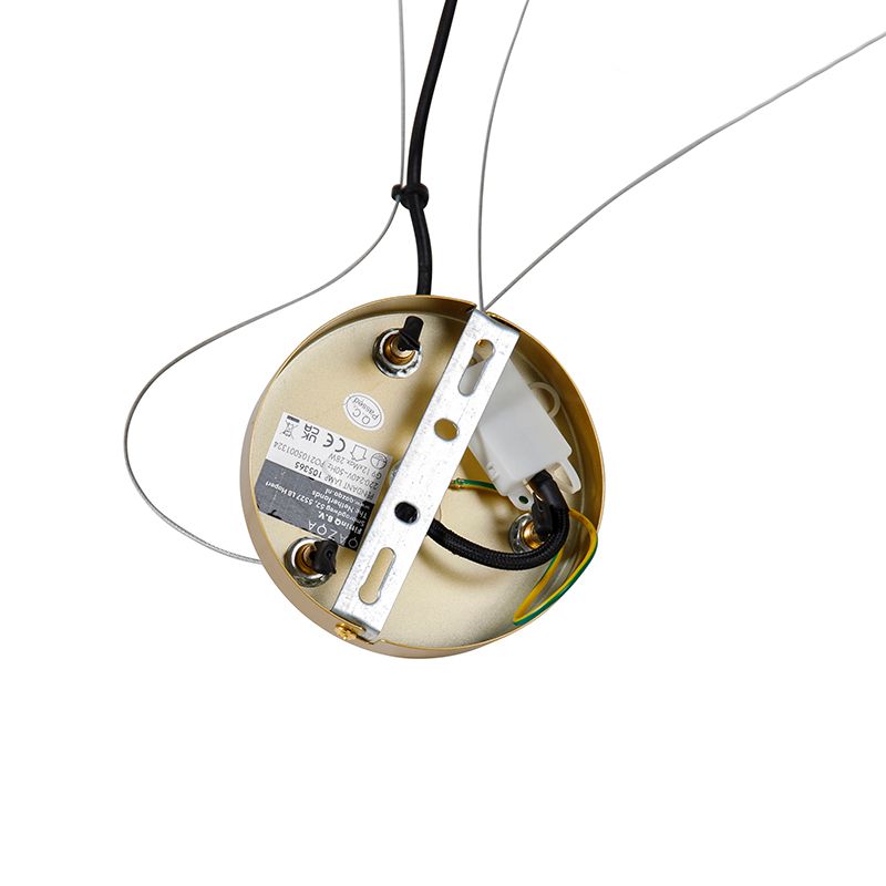 Art deco hanglamp goud met smoke glas 12-lichts - David