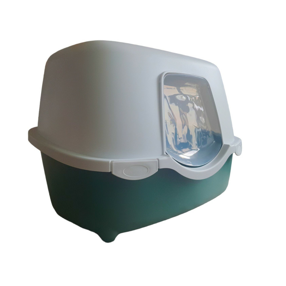 Maison de toilette allongée verte 56 x 39 x h 39 cm pour chat