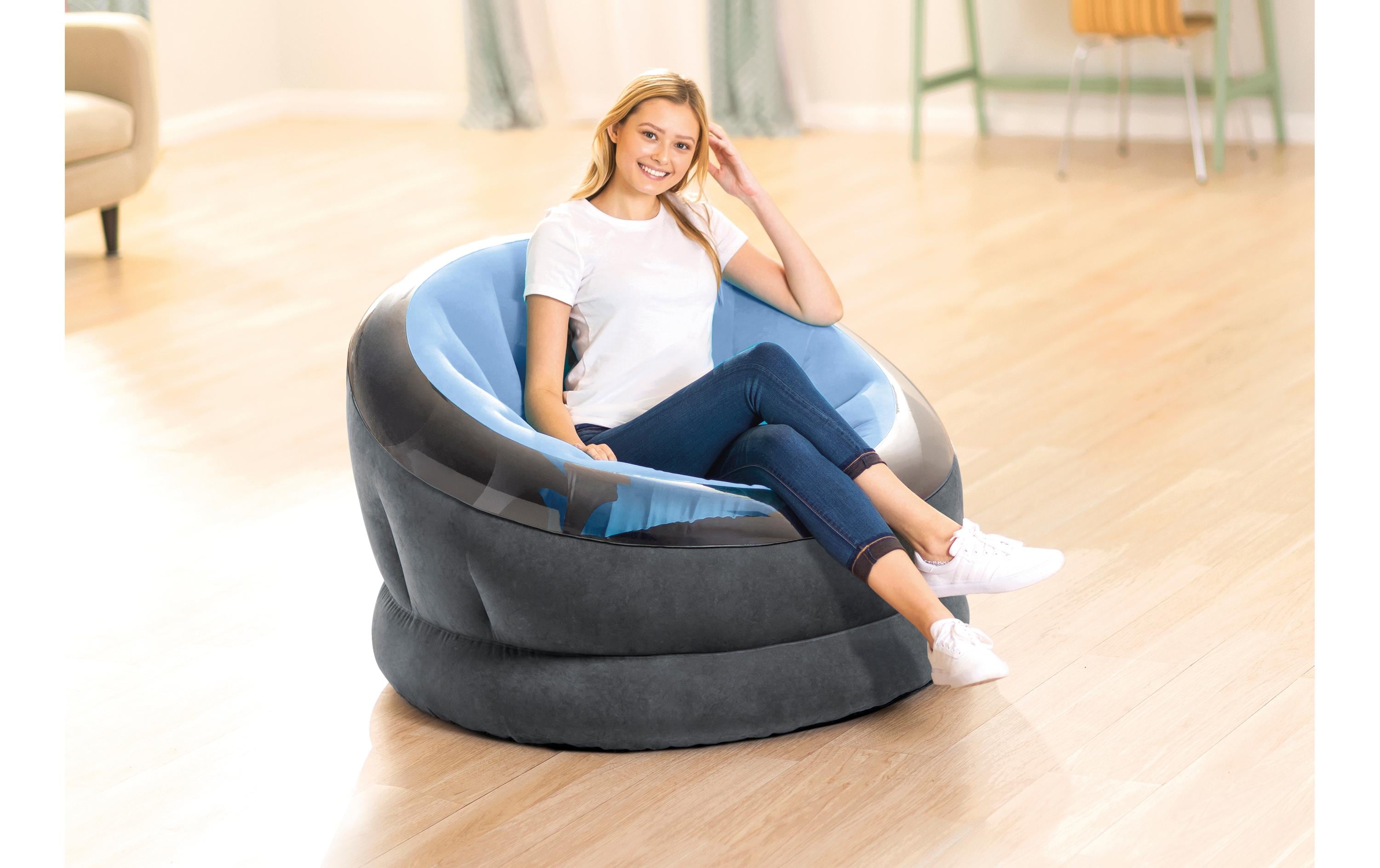 Aufblasbarer Sessel Empire 112 x 109 cm, Blau, SchwarzBequemer Luftsessel