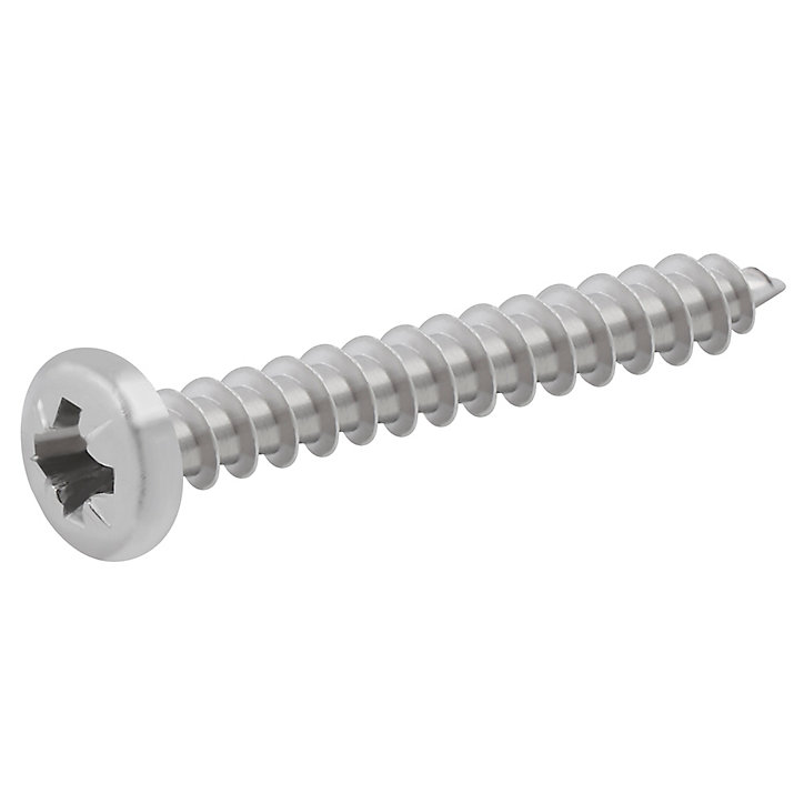Vis à bois cylindrique en acier inoxydable A4 pozidriv 4x30 mm - 20 pièces