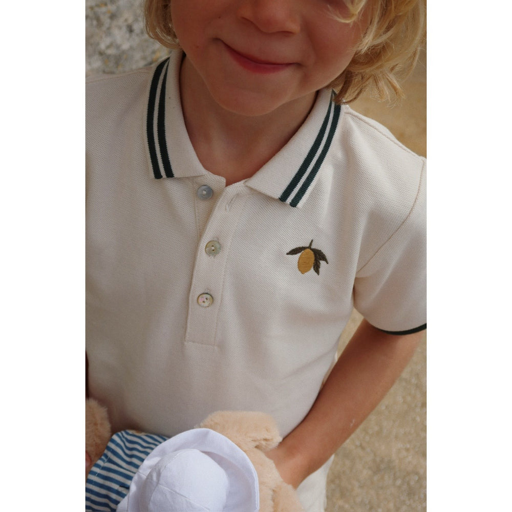 Køb Konges Sløjd Antique White Florian Polo T-Shirt GOTS