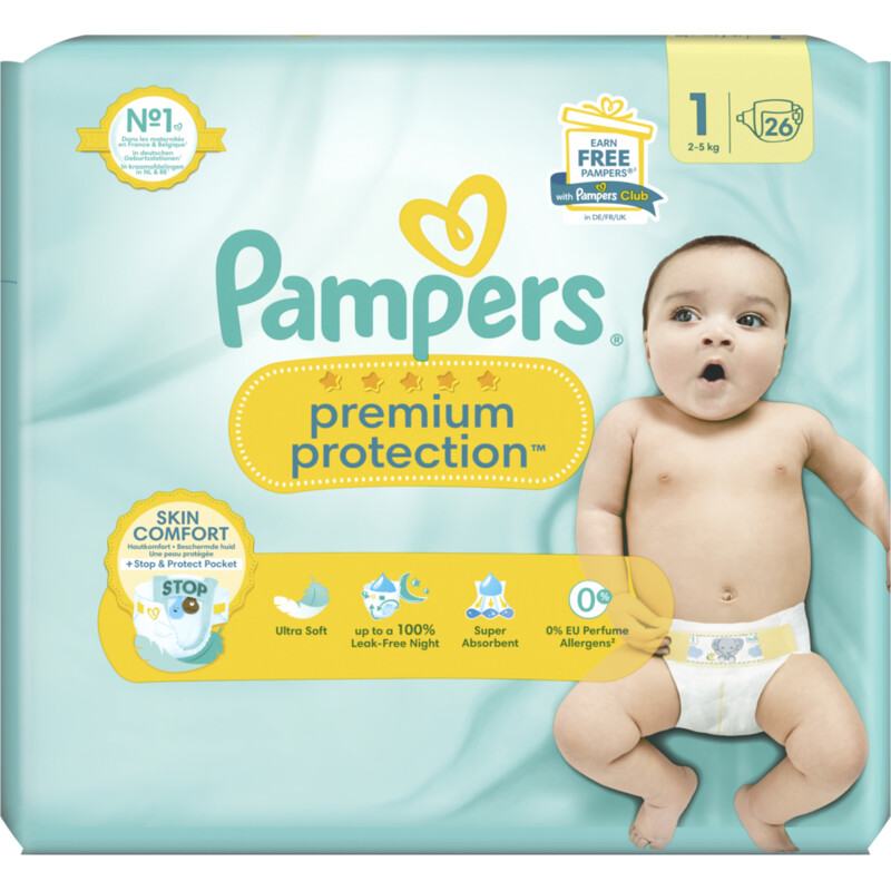 Pampers Premium protection luiers maat 1