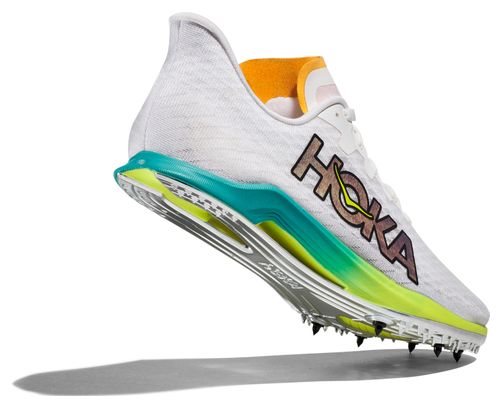 Chaussures Athlétisme Hoka Unisexe Cielo X 2 MD Blanc Bleu Jaune