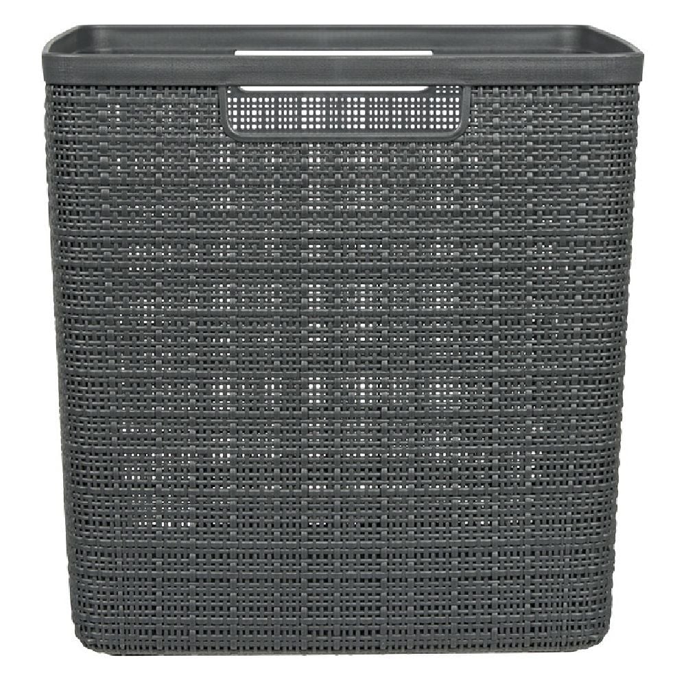 Panière Box Cube effet jute 17L 27x27x27cm gris