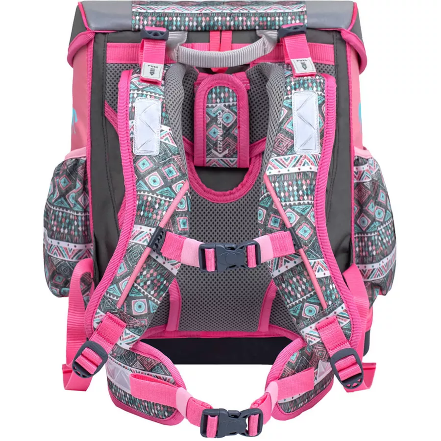 Belmil Schulranzen Customize-me Schulranzen Set 5-teilig mit Brustgurt, Hüftgurt Horse Aruba Blue
