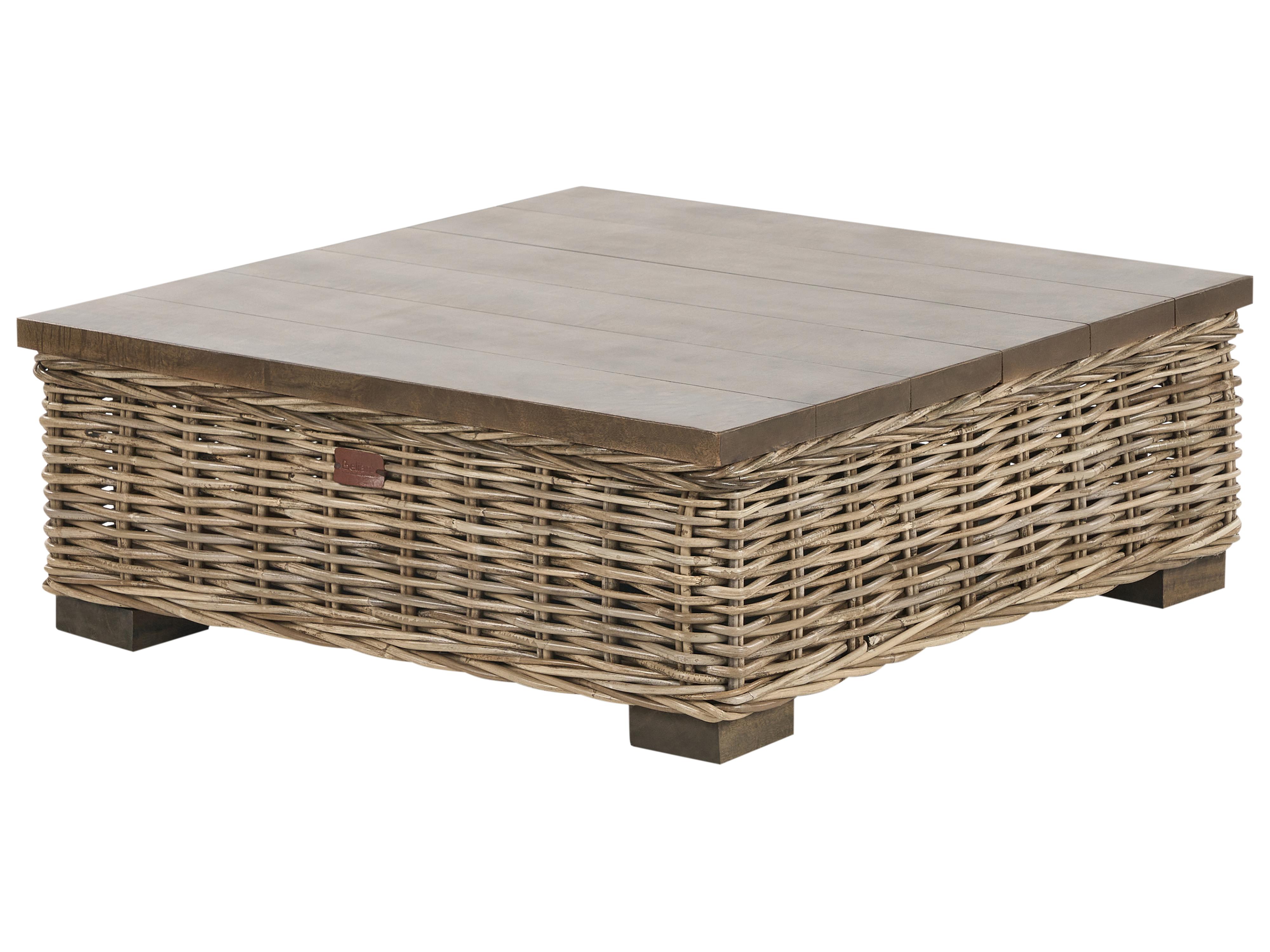 Loungeset met tafel 4-zits VARALLO rechtszijdig modulair Rotan Grijs
