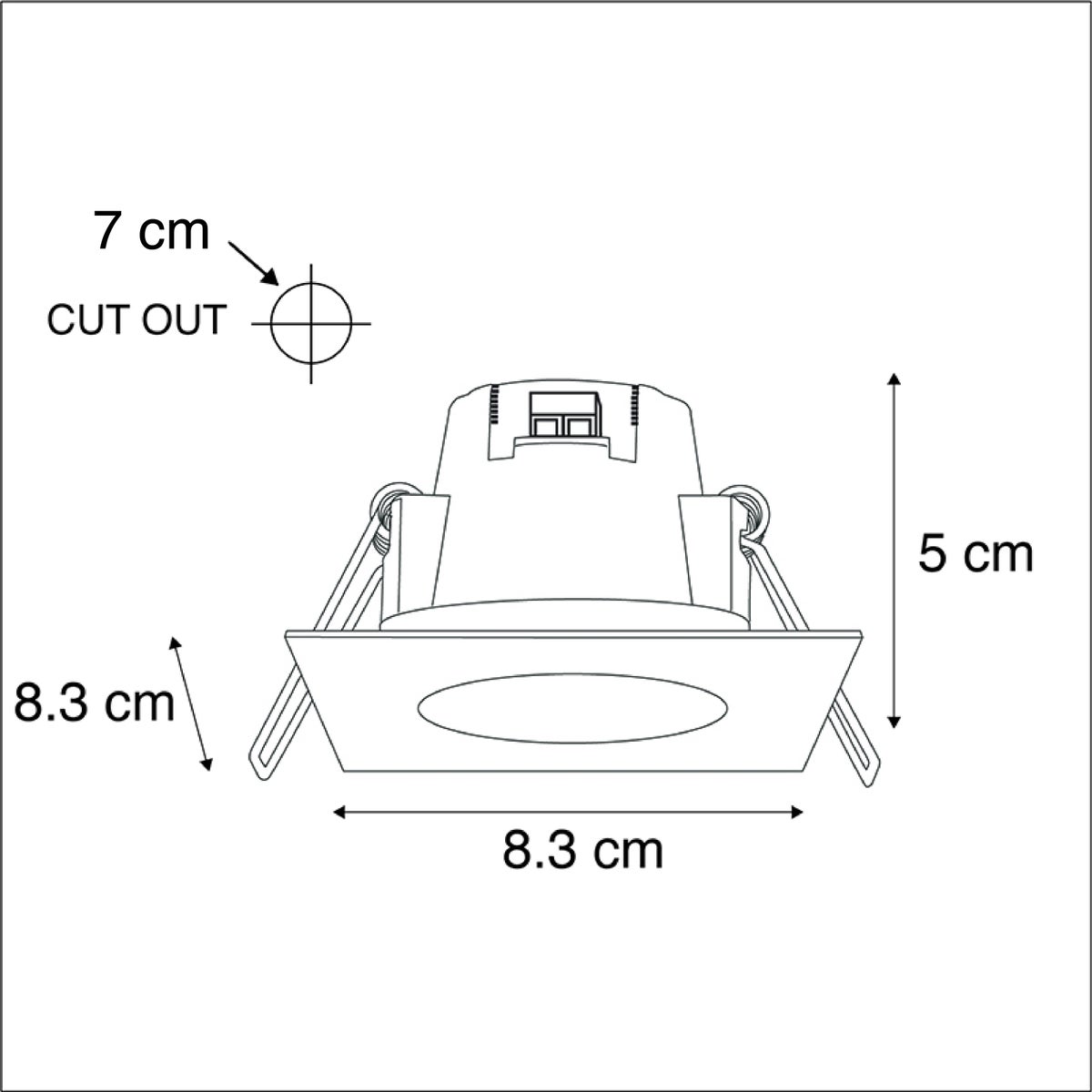 Moderne vierkante inbouwspot incl. LED IP65 - Simply
