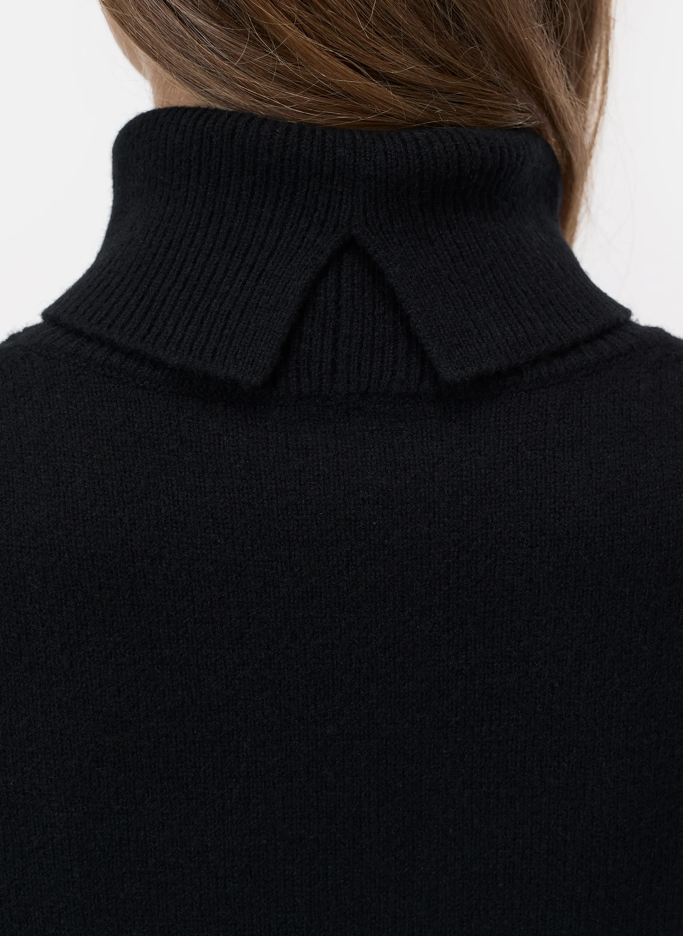 ROLLI - Robe longue à col roulé en laine | Noir