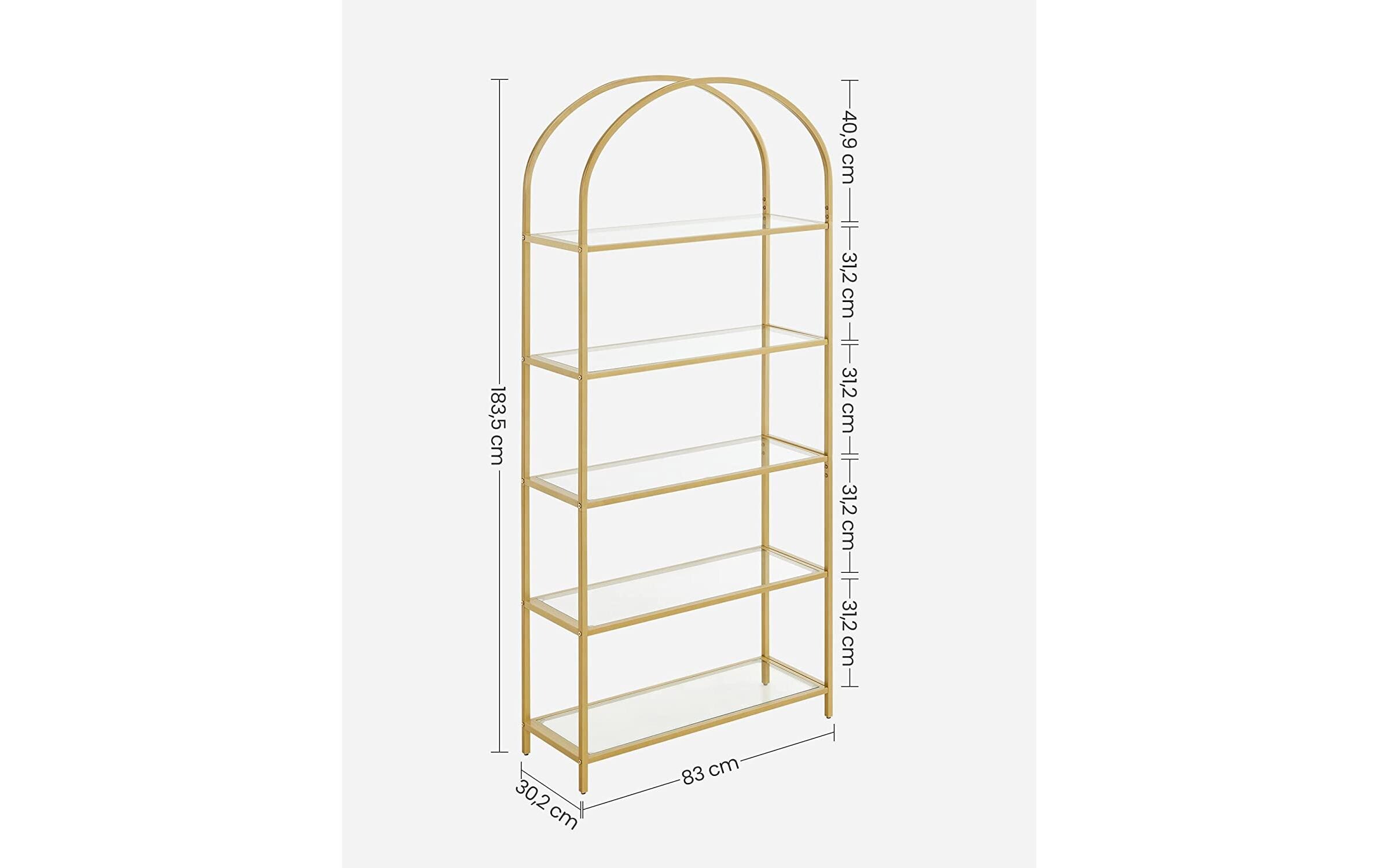 Regal 30.2 x 83 x 1 cm, Gold<br>Standregal