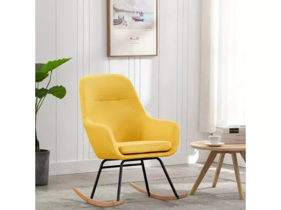 Chaise à bascule Jaune moutarde Tissu