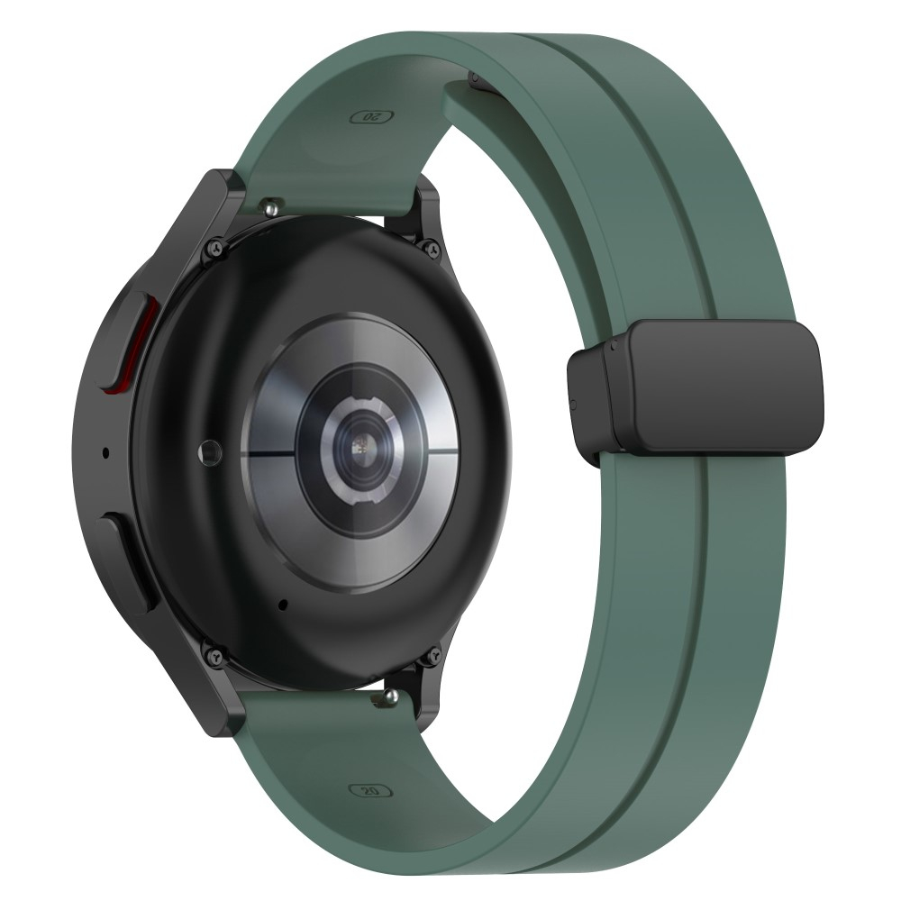 Samsung Galaxy Watch Active 2 (44mm) Magnet Silikon Armband Split Design (Gelenkumfang: 180 - 220mm) - Olive / Grün