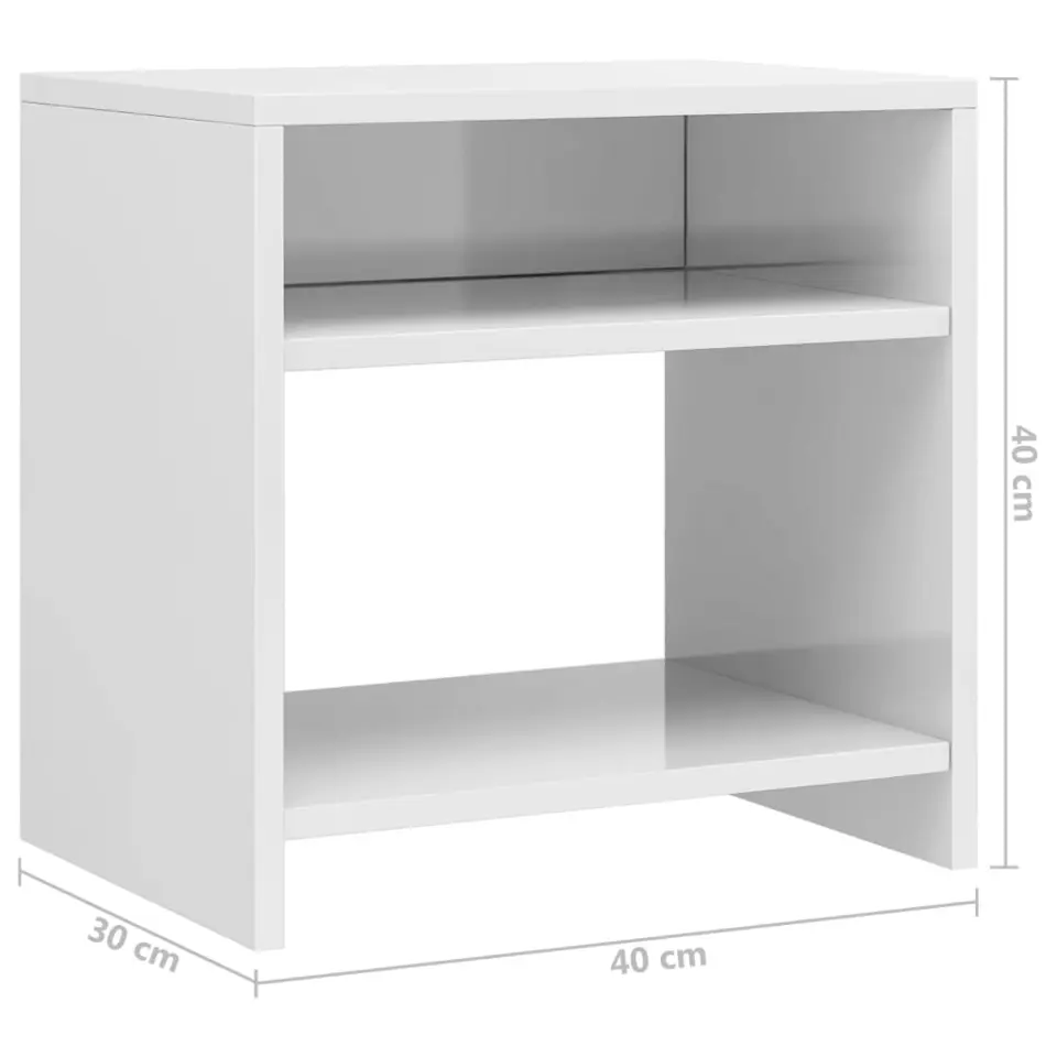 vidaXL - Nachtkastje - Wit - Bewerkt hout