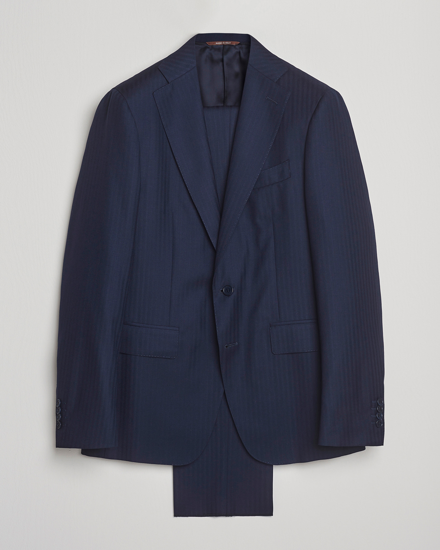 Canali Capri Wool Suit Navy