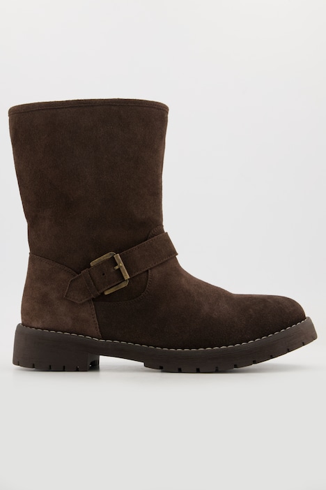 Stiefeletten, Veloursleder, Zierriegel, Weite H