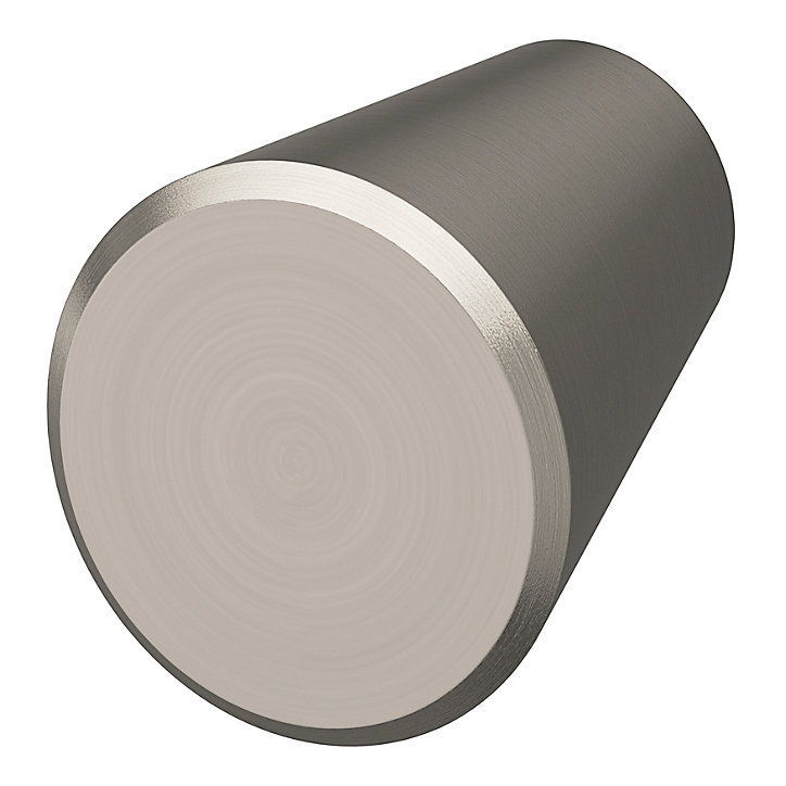 Bouton de meuble Cône GoodHome Irvil effet nickel satin gris Ø2 cm x l.2 cm x H.2.5 cm
