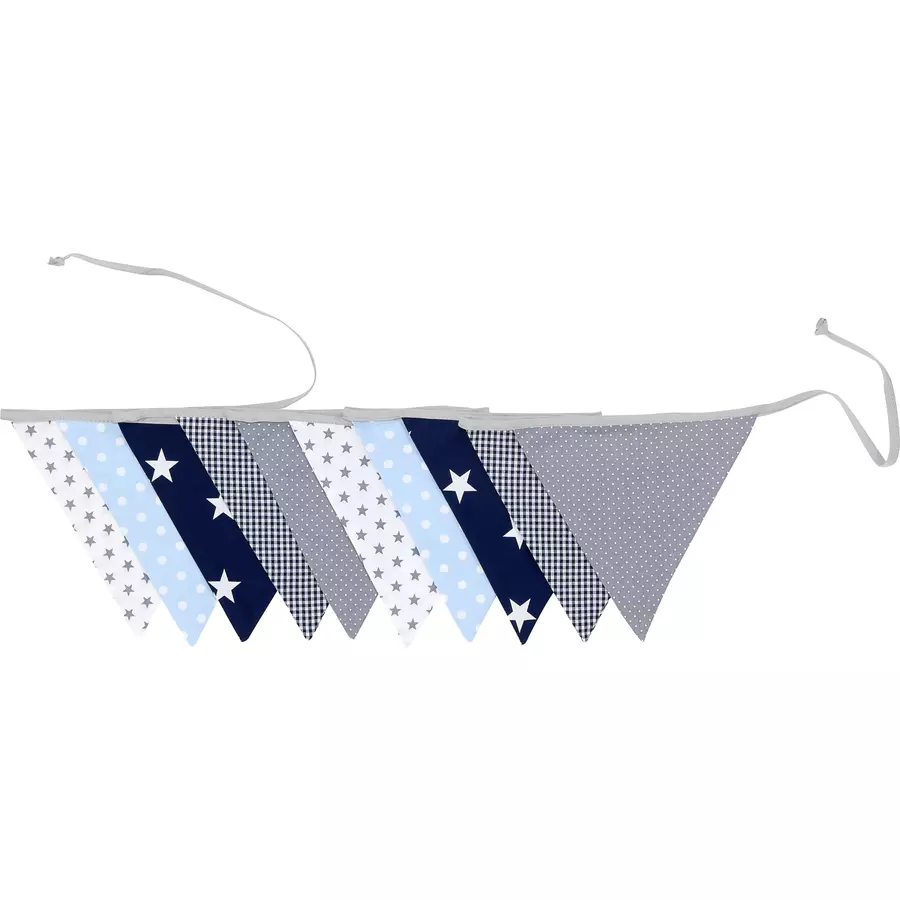 Ullenboom Wimpelkette & Stoffgirlande 325 cm (10 Wimpel) Blau Hellblau Grau