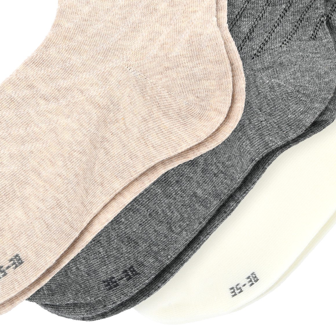 Gina Benotti 3 Paar Damen Socken mit Effektgarn cremeweiss / beige / grau