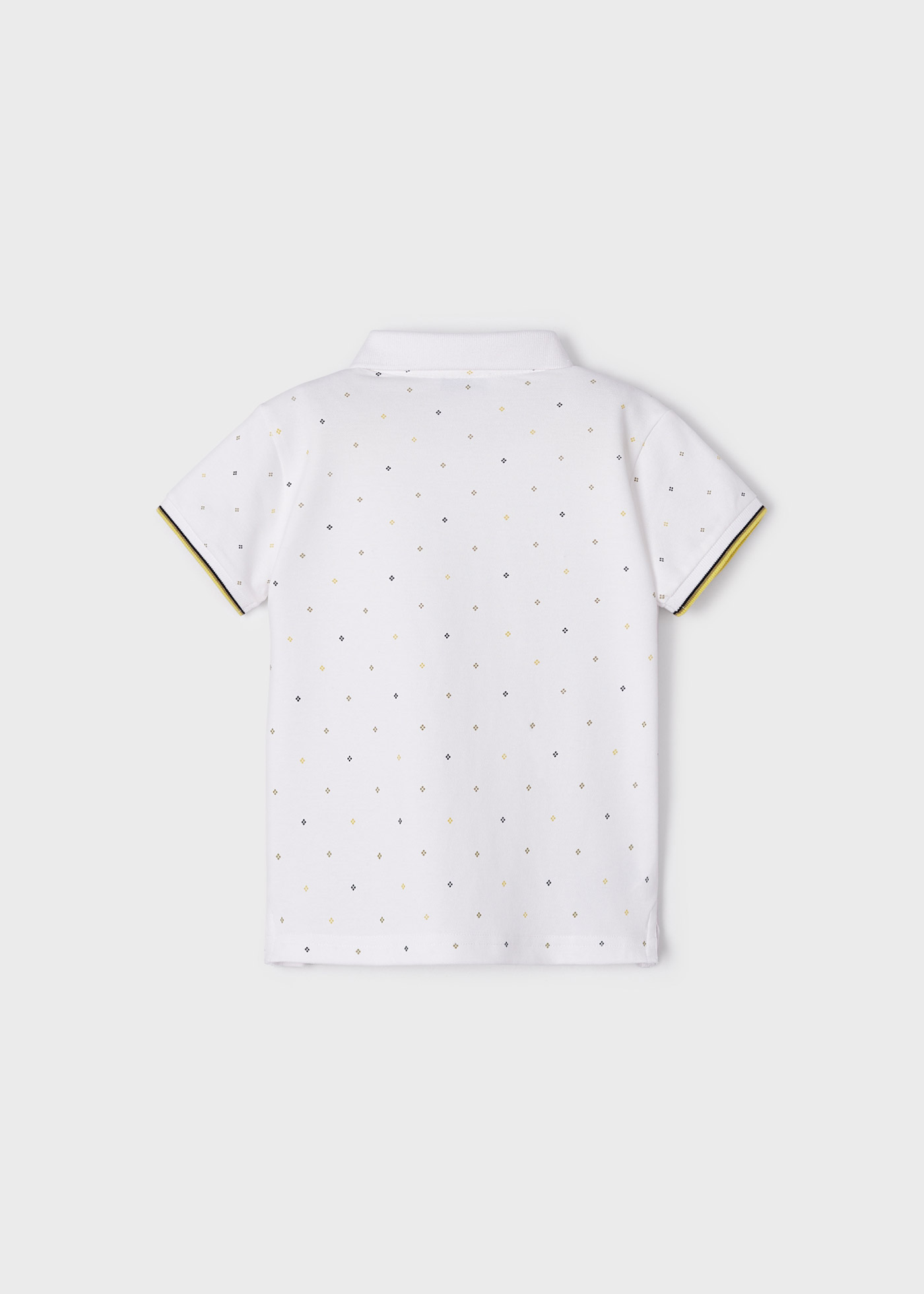 Camisa polo de manga curta com estampa em algodão sustentável para meninos