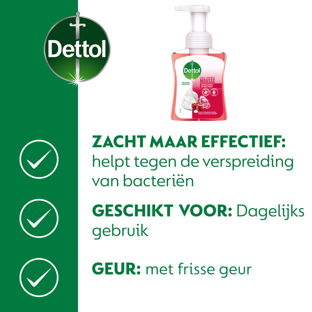 6x Dettol Foam Handzeep Rozen & Kers250 ml